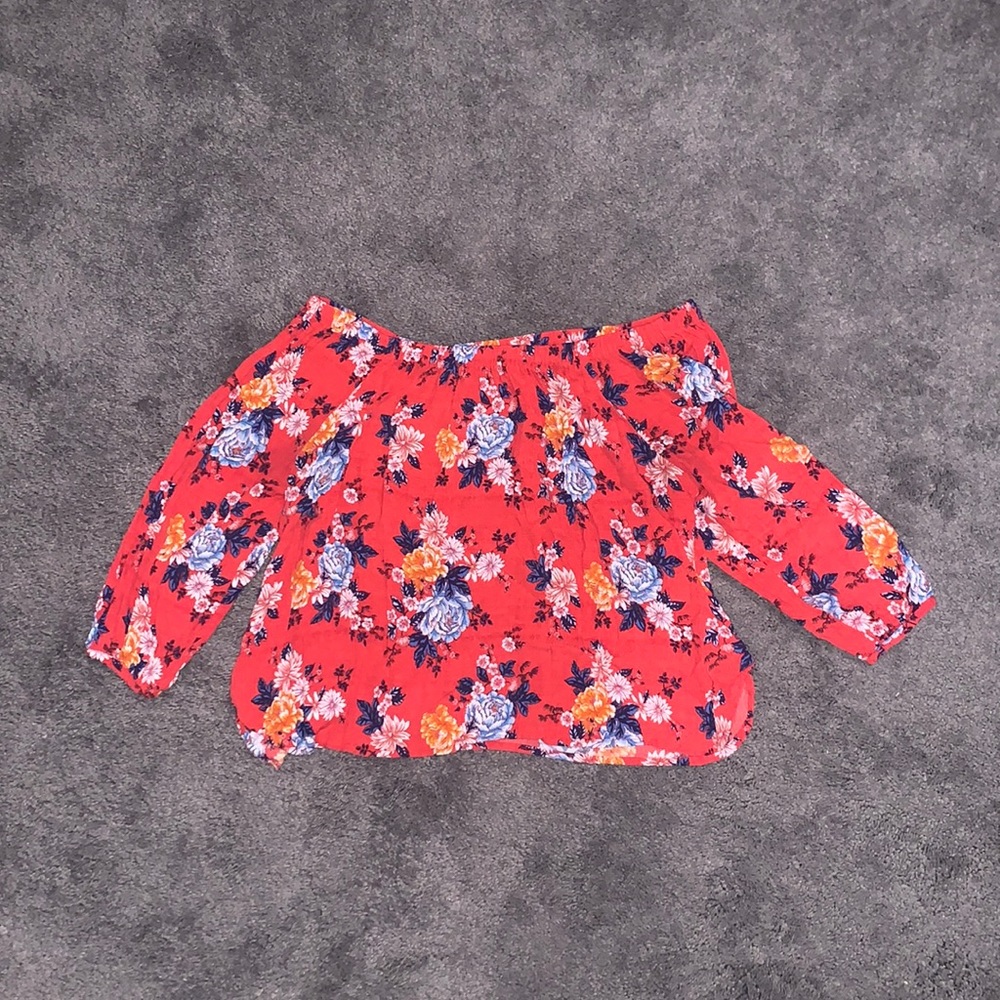 Off the shoulder floral blouse